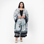 Tamsy Printed Kimono (Size XXL) - Green