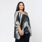 TAMSY Printed V-Neck Kaftan (Size S) - Khaki
