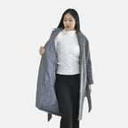 Tamsy Boucle Tie Belted Coat with 2 Side Pockets (Size S) - Grey