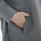 Tamsy Boucle Tie Belted Coat with 2 Side Pockets (Size S) - Grey