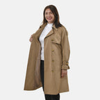 TAMSY Trench Coat with 2 Adjustable Buckle Cuffs and Waist Belt (Size XXL, 24 - 26) - Khaki