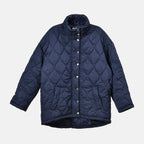 Tamsy Long Sleeve Padded Warm Coat with Two Exterior Pockets (Size XXL 24-26) - Navy