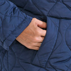 Tamsy Long Sleeve Padded Warm Coat with Two Exterior Pockets (Size XXL 24-26) - Navy