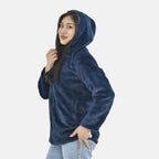 Tamsy Faux Fur Hoodie (Size L,16-18) - Navy