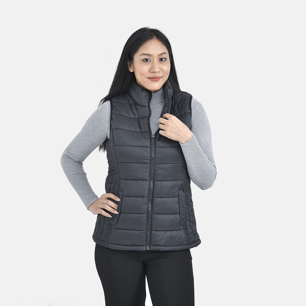 TAMSY Padded Gilet with 2 Side Zippered Pockets (Size S,8-10)  - Black