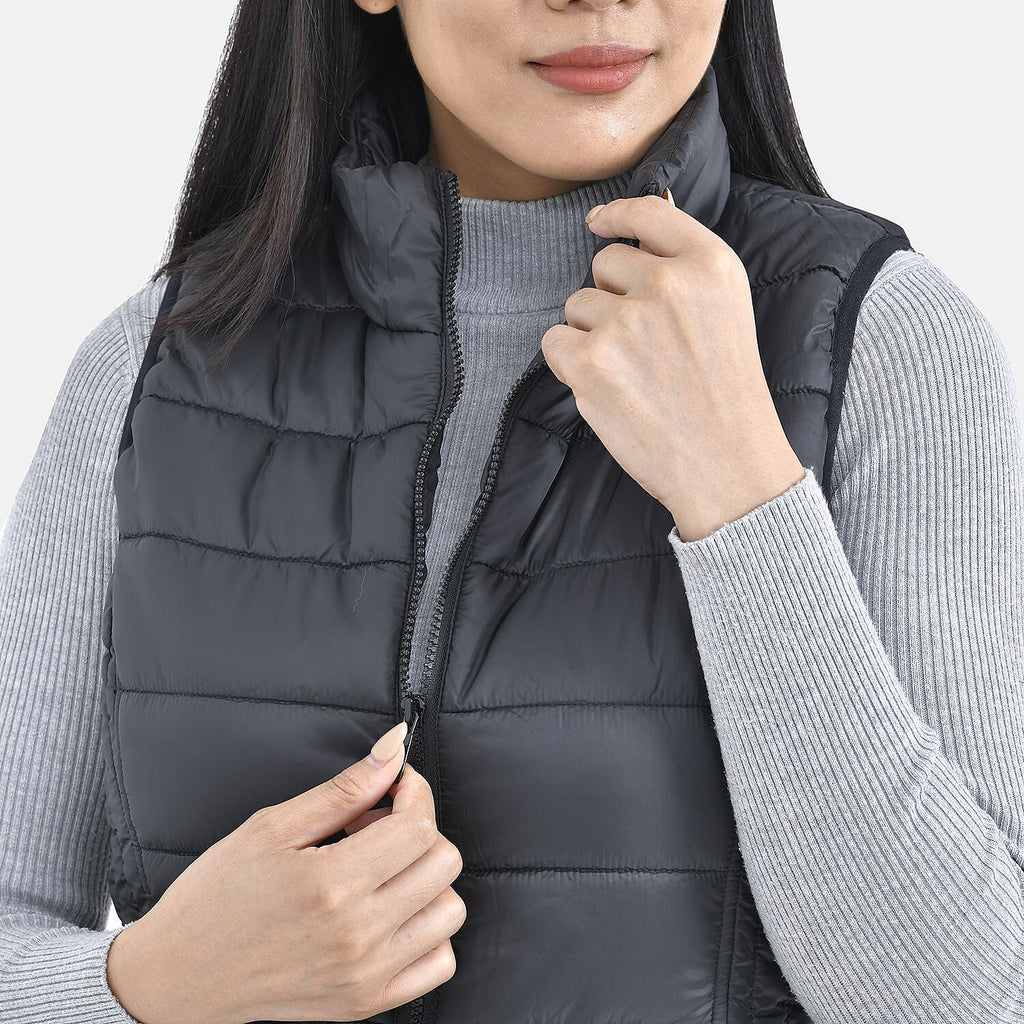 TAMSY Padded Gilet with 2 Side Zippered Pockets (Size S,8-10)  - Black