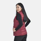 Monster Deal - TAMSY Padded Gilet with 2 Side Zippered Pockets (Size XL, 20-22) - Cranberry