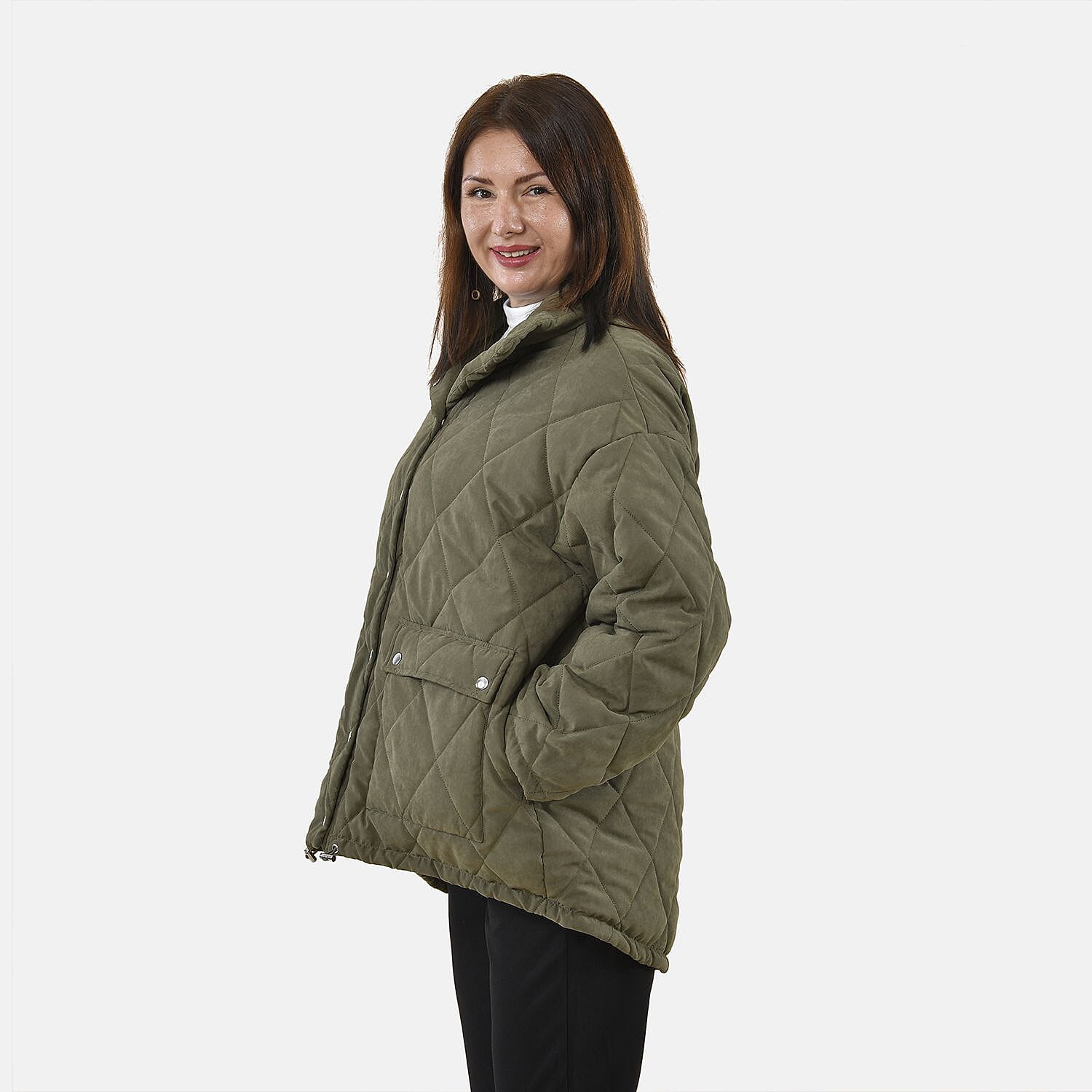 Tamsy Padded Coat with Two Pockets (Size S,8-10) - Green