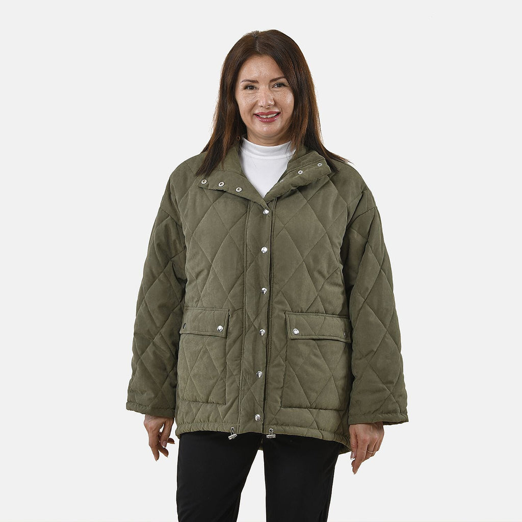 Tamsy Padded Coat with Two Pockets (Size S,8-10) - Green