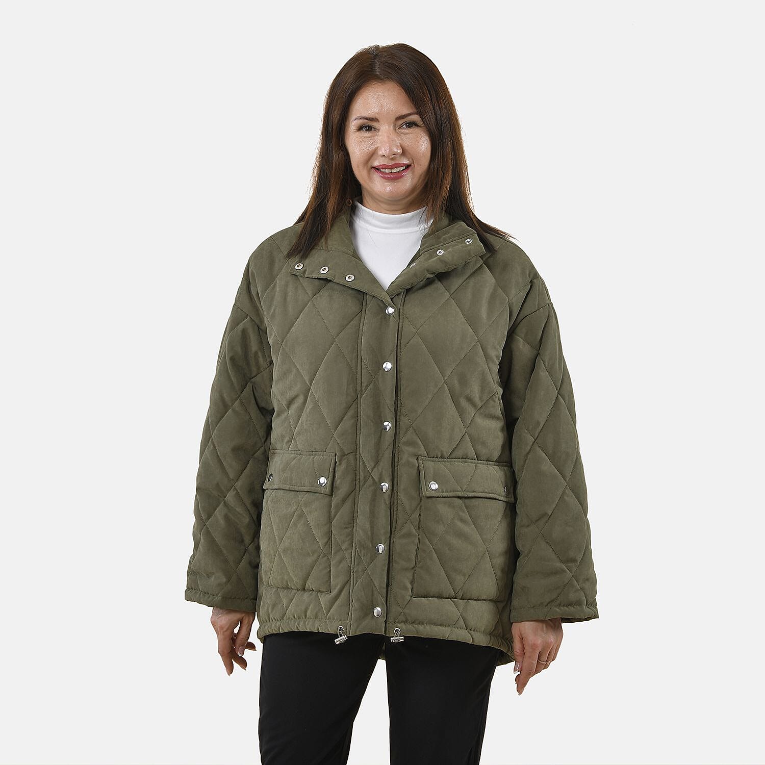 Tamsy Padded Coat with Two Pockets (Size S,8-10) - Green