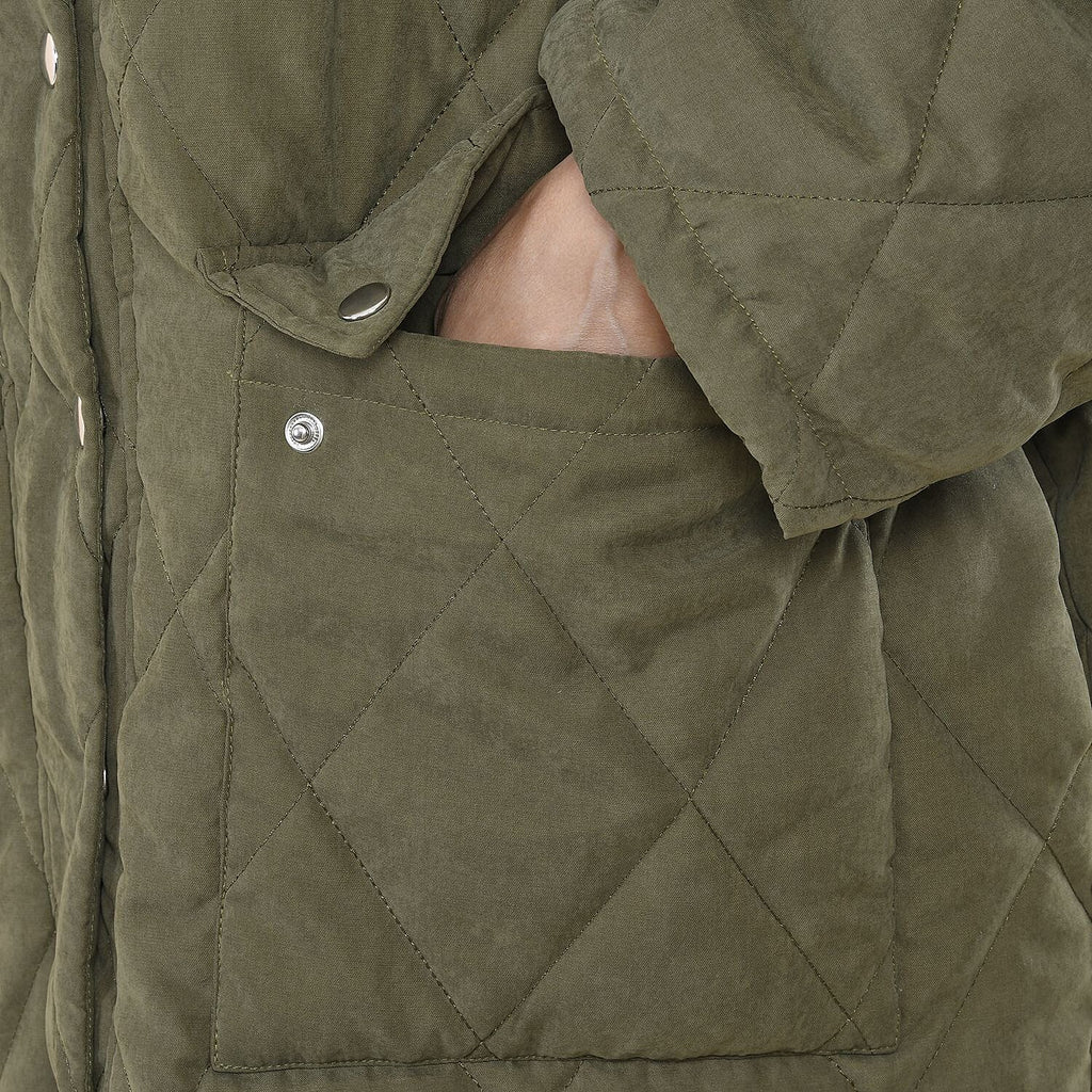 Tamsy Padded Coat with Two Pockets (Size S,8-10) - Green