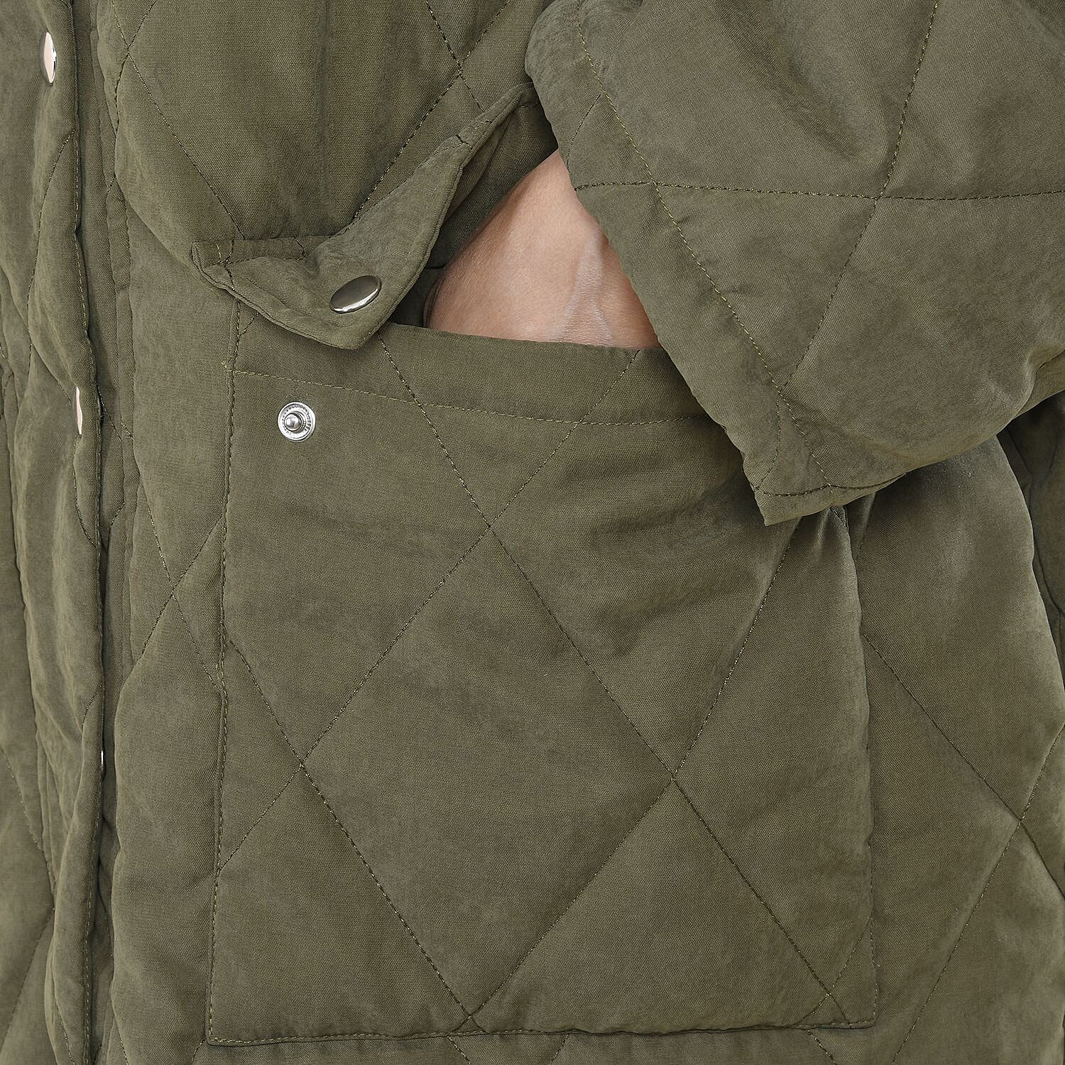 Tamsy Padded Coat with Two Pockets (Size S,8-10) - Green