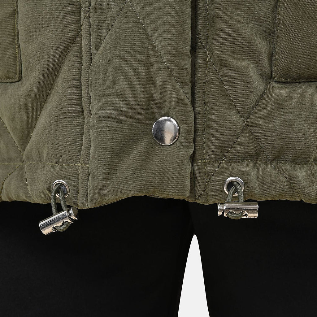 Tamsy Padded Coat with Two Pockets (Size S,8-10) - Green