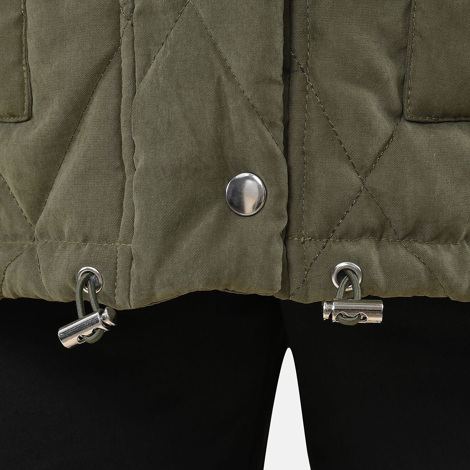 Tamsy Padded Coat with Two Pockets (Size S,8-10) - Green