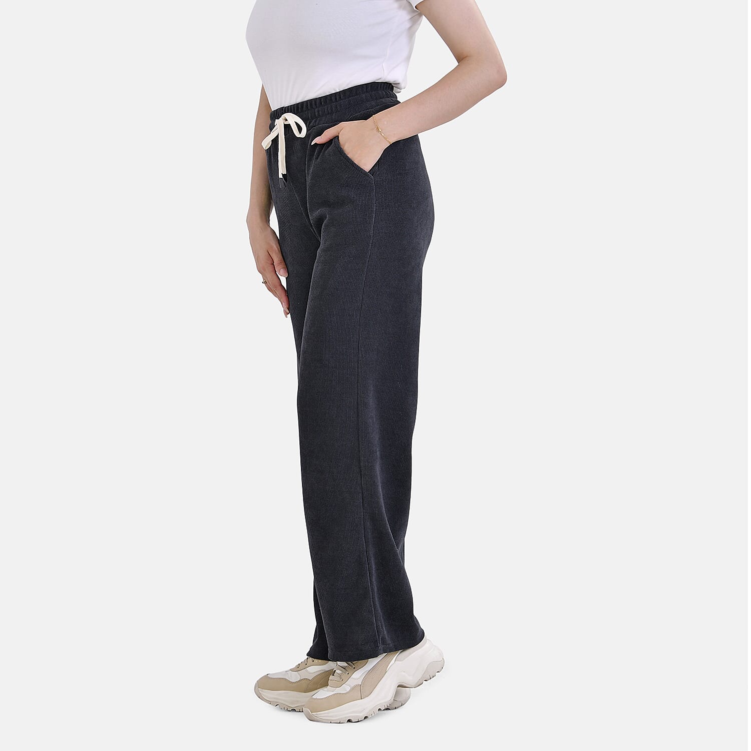 Tamsy Cordurory Trouser with 2 side Pockets (Size M) - Grey