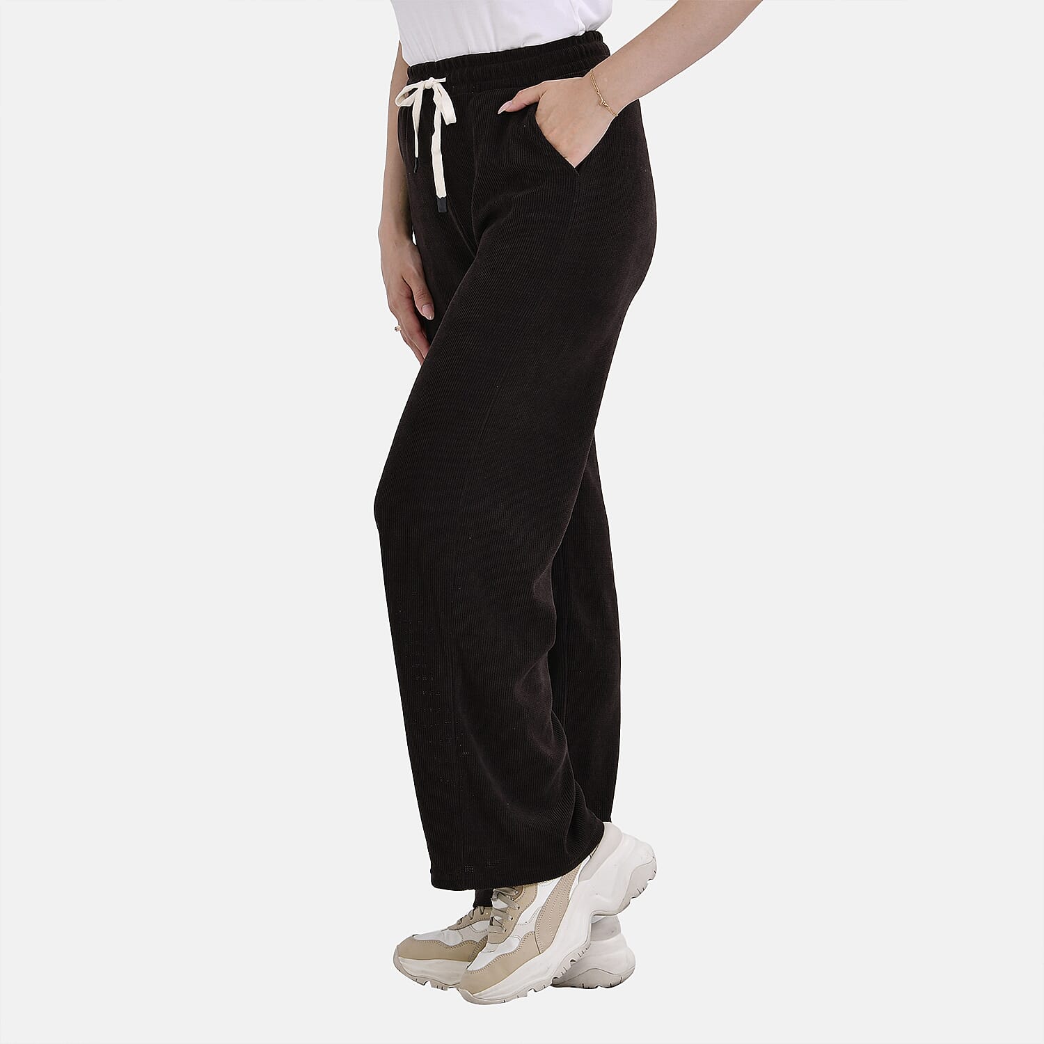 Tamsy Corduroy Trousers (Size 12 to 14) - Dark Brown