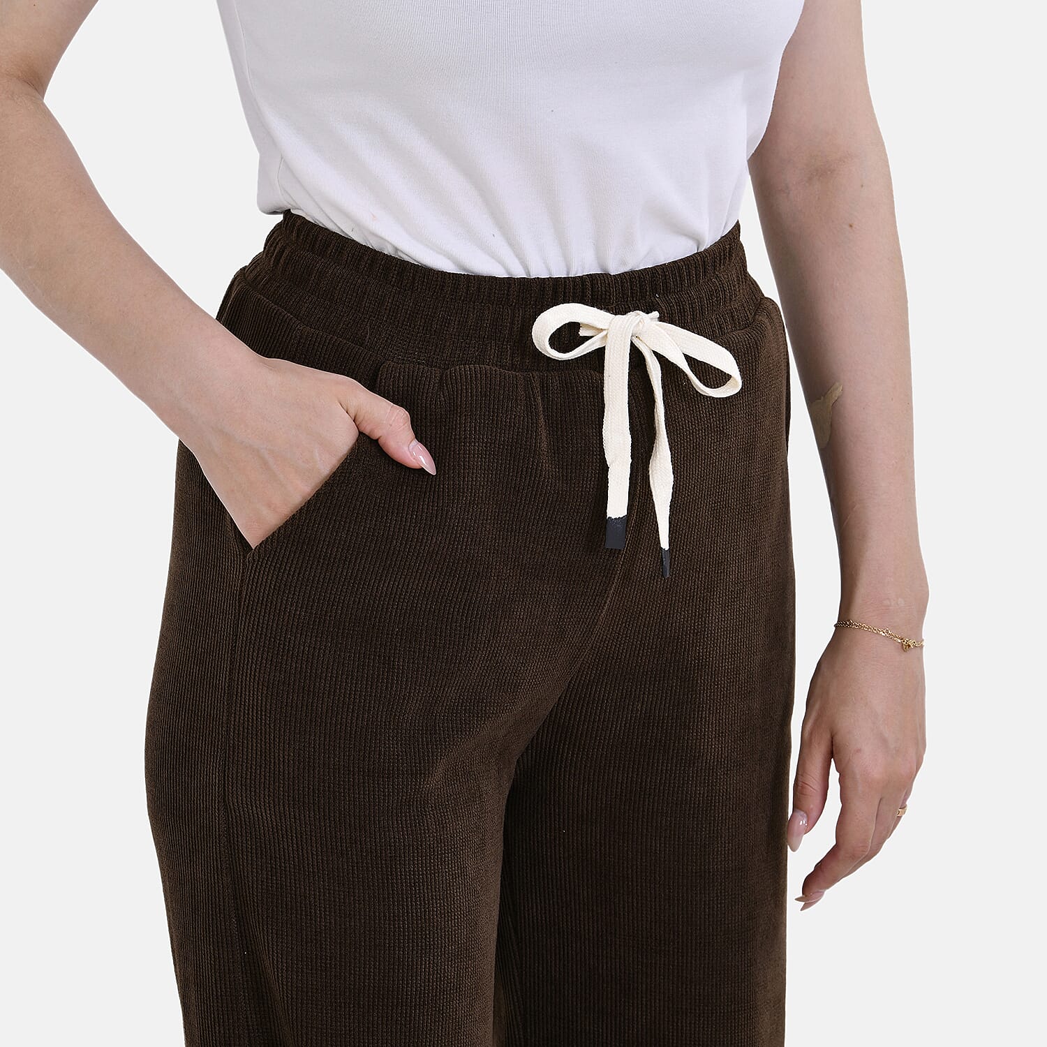 Tamsy Corduroy Trousers (Size M) - Brown