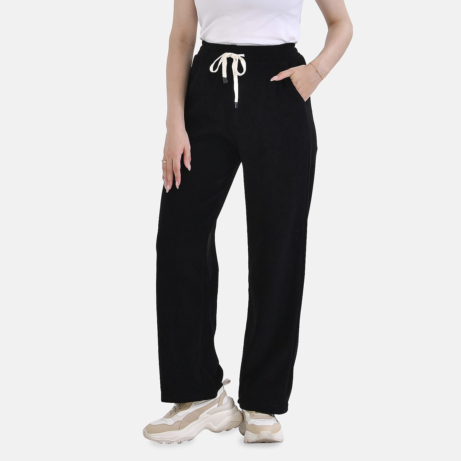 Tamsy Corduroy Trousers (Size Xl) - Black