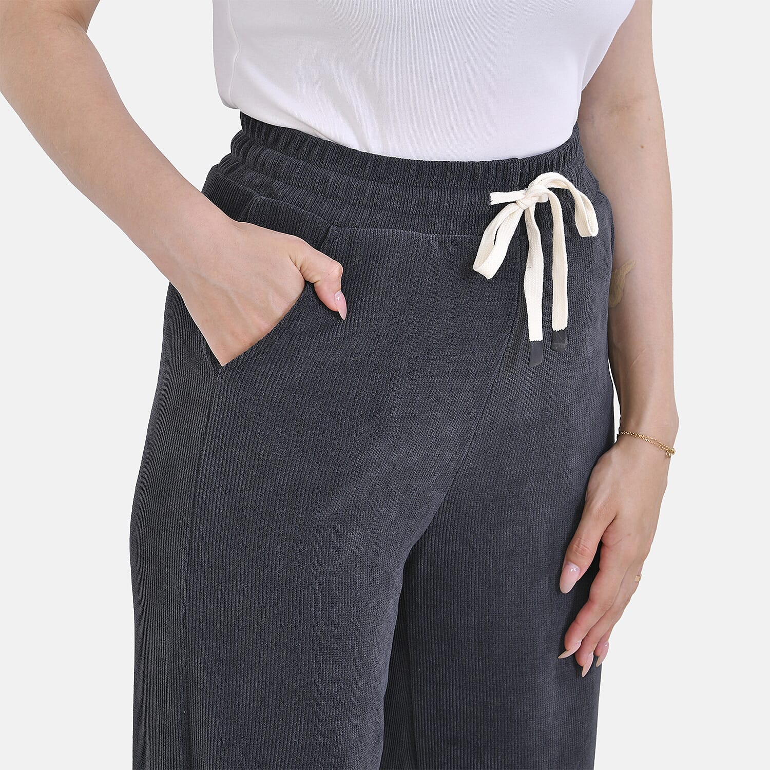 Tamsy Cordurory Trouser with 2 side Pockets (Size XL) - Grey
