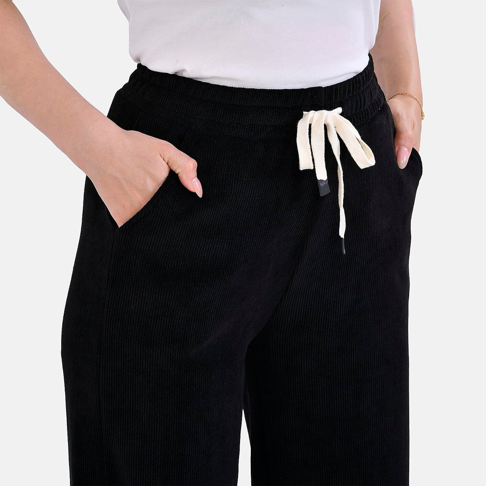 Tamsy Corduroy Trousers (Size XXL) - Black