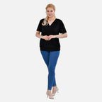 Tamsy V-Neck Top (One Size)- Black
