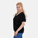 Tamsy V-Neck Top (One Size)- Black