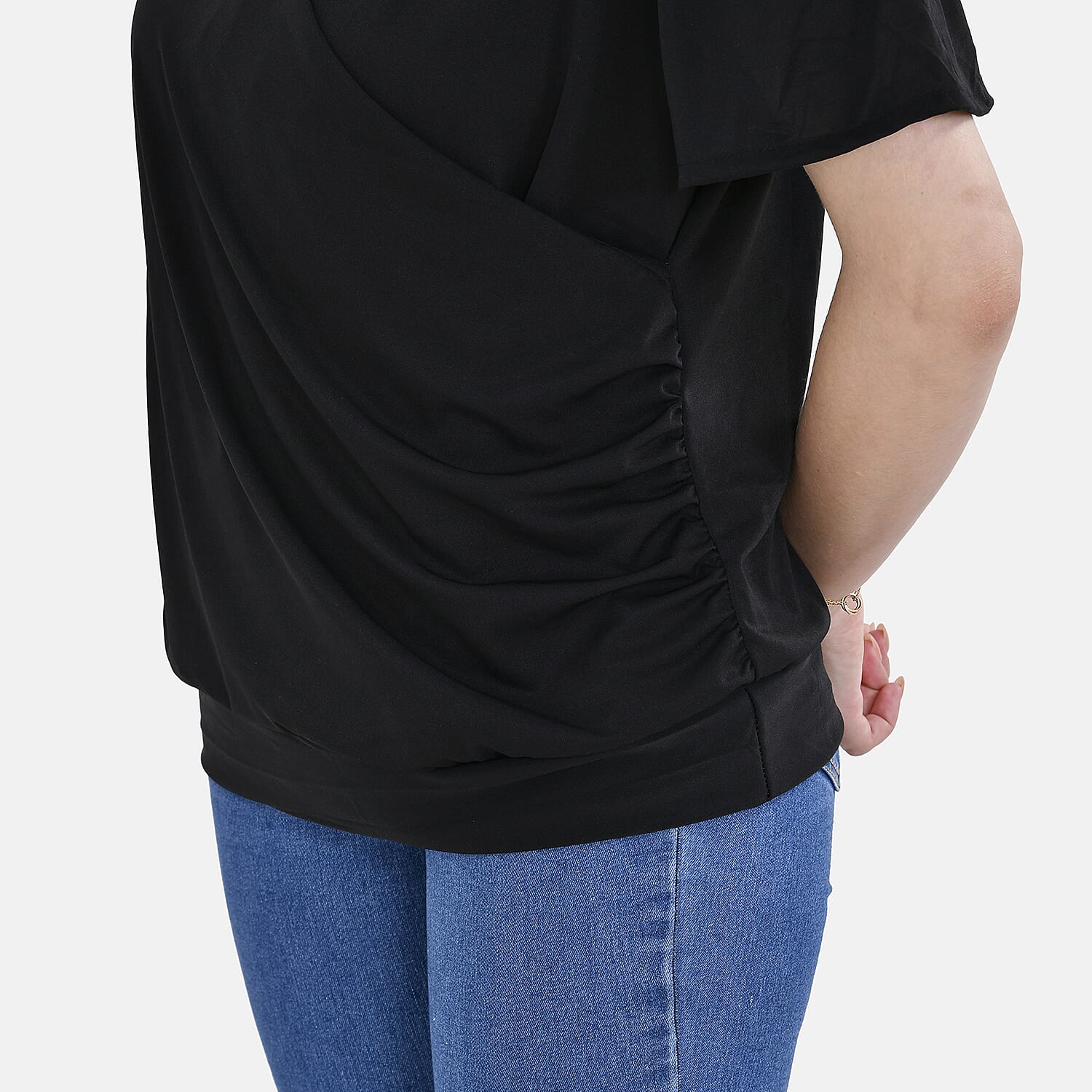 Tamsy V-Neck Top (One Size)- Black