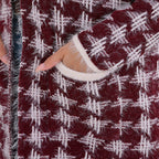 Tamsy Winter Coatigan with Hoodie - (Size 8-20) Red & White