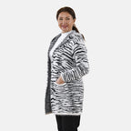 Tamsy Zebra Pattern Cardigan and Sweater-Jumper (Size Free 8-20 ) - White - Black