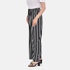 TAMSY Stripe Pattern Trousers (One Size) - Black - White