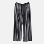 TAMSY Stripe Pattern Trousers (One Size) - Black - White