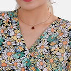 Tamsy Floral V-Neck Top (One Size) - Green