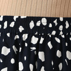 TAMSY 100% Viscose Dot Printed Skirt with Elastic Waist (Size M) - White - Black
