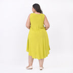 Summer Closeout -TAMSY 100% Viscose Sequin Floral Embroidery Umbrella Dress - (One Size 8-18) - Lime