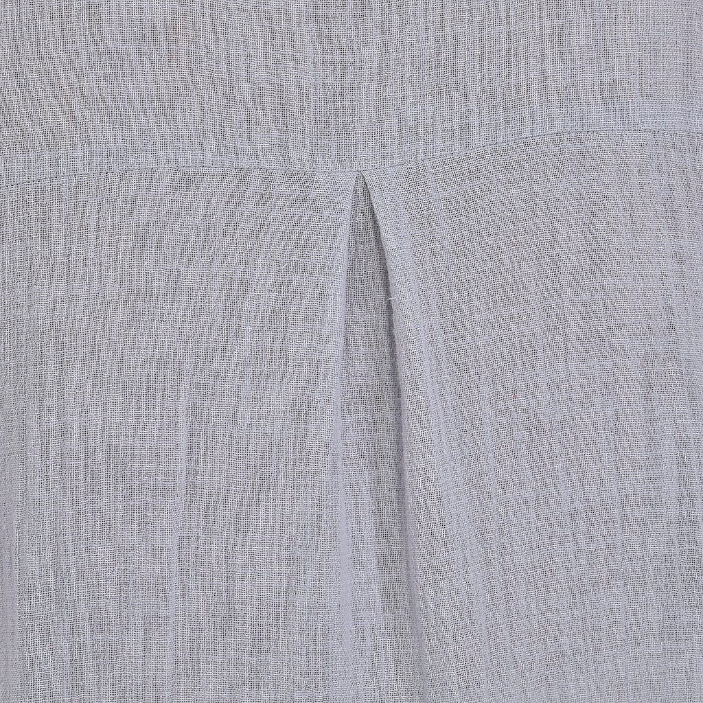 La Marey Cotton Blend 3-4 Sleeve Button Down Blouse (Size XL) - Grey