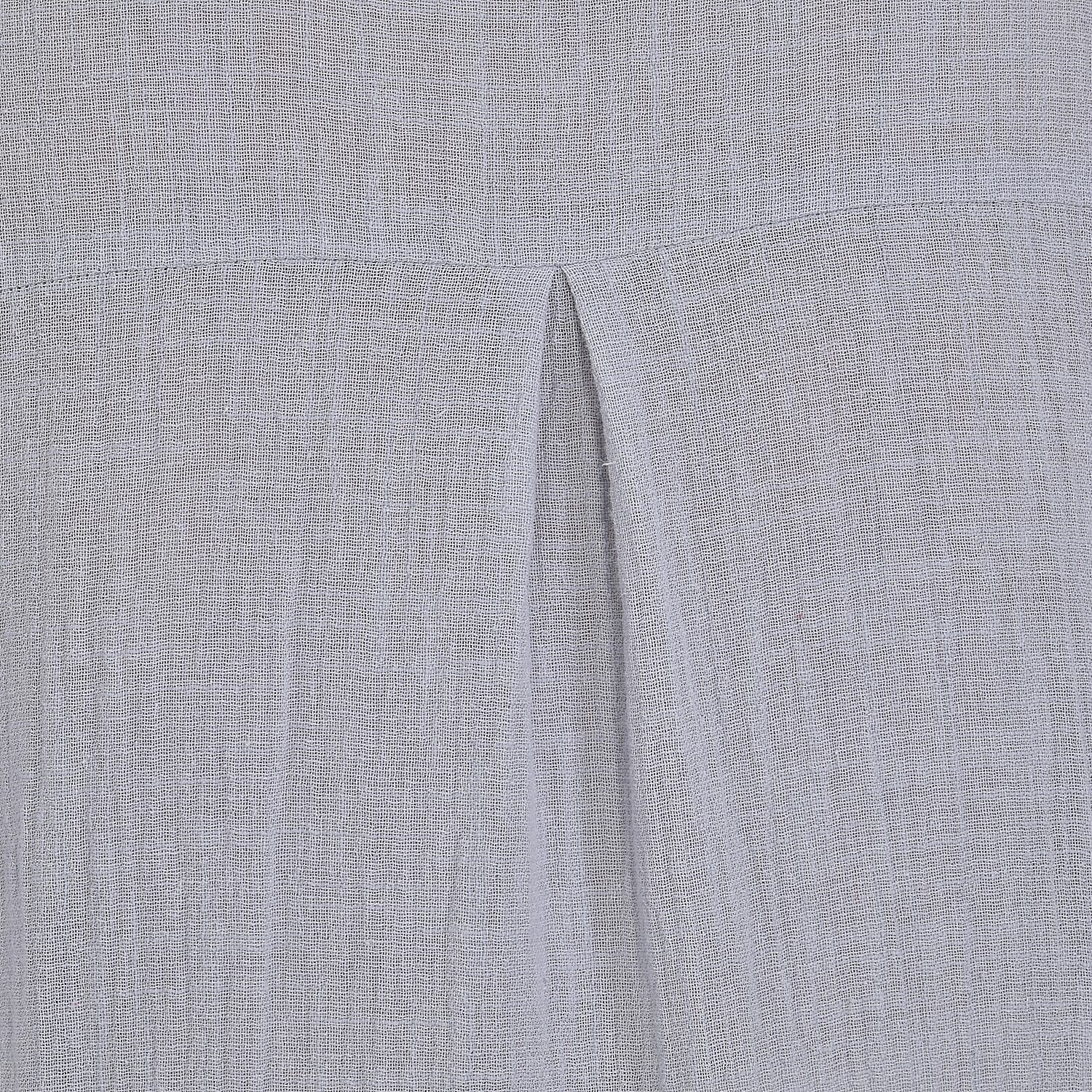 La Marey Cotton Blend 3-4 Sleeve Button Down Blouse (Size XL) - Grey