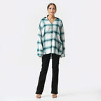 LA MAREY 100% Cotton Y-D Check Pattern With Side Two Pocket Shirt  (Size XL 20 - 22) - Green