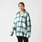 LA MAREY 100% Cotton Y-D Check Pattern With Side Two Pocket Shirt  (Size XL 20 - 22) - Green