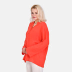 La Marey Cotton Blend 3-4 Sleeve Blouse (Size M) - Orange