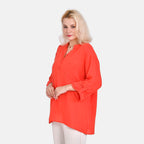 La Marey Cotton Blend 3-4 Sleeve Blouse (Size M) - Orange