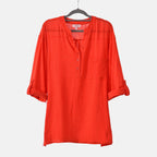La Marey Cotton Blend 3-4 Sleeve Blouse (Size M) - Orange