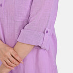 La Marey Cotton Blend 3-4 Sleeve Blouse (Size S) - Purple