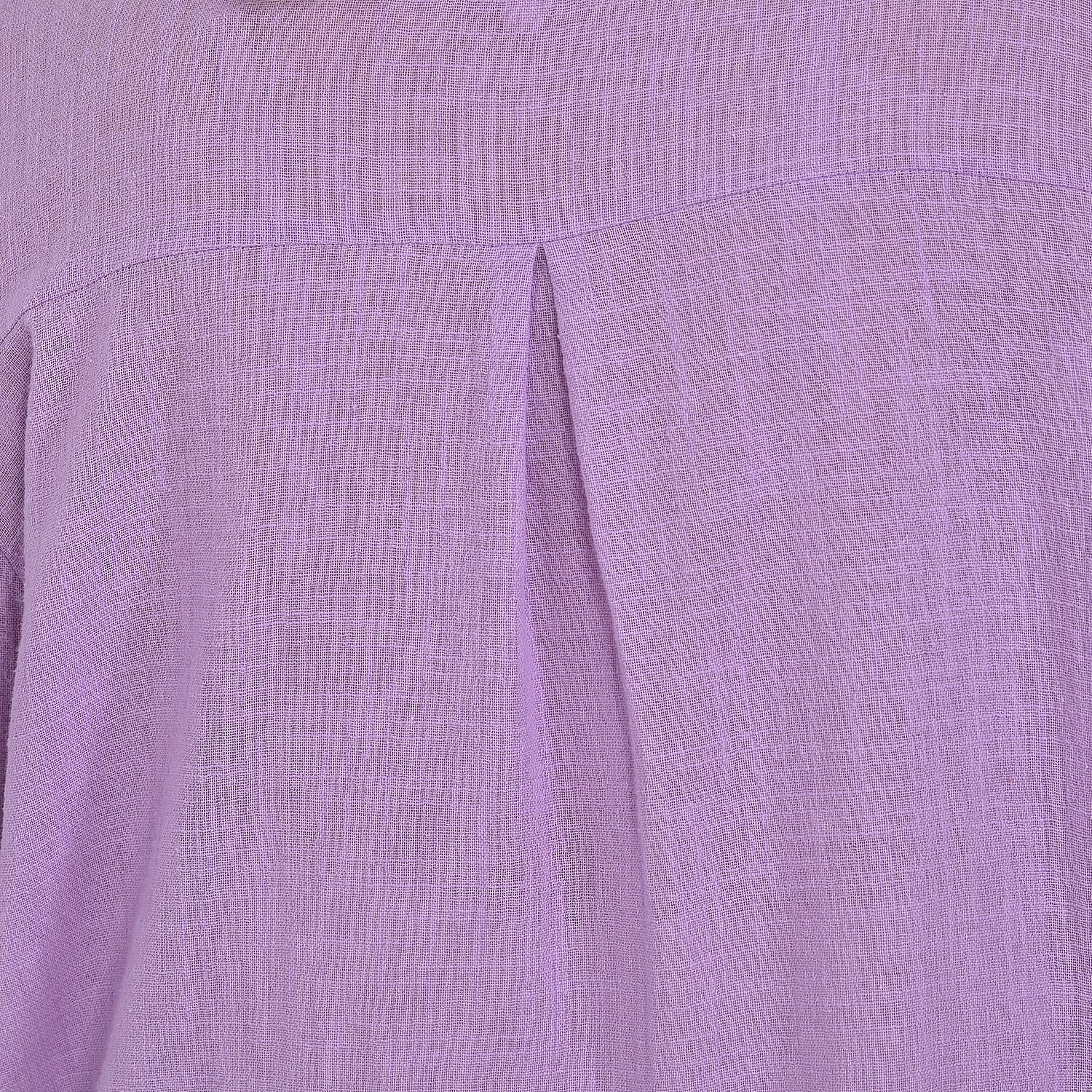La Marey Cotton Blend 3-4 Sleeve Blouse (Size S) - Purple