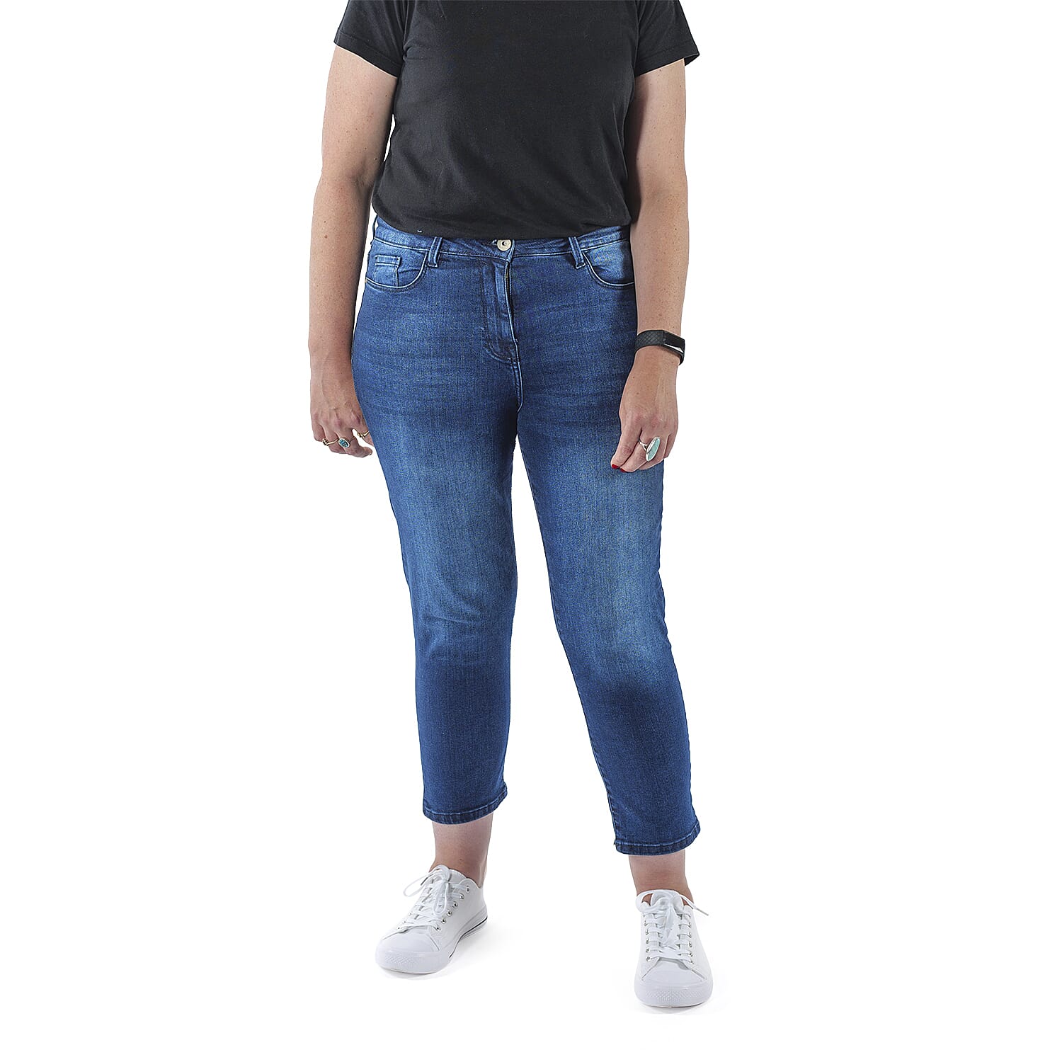 TAMSY - Angelina Relaxed Skinny Stretch Jean (Size 10) - Indigo