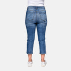 TAMSY - Angelina Relaxed Stretchable Jeans (Size 16) - Mid Blue