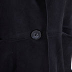 TAMSY Suedette Duster Coat (Size L - 16-18 ) - Black -  CB 35.5in