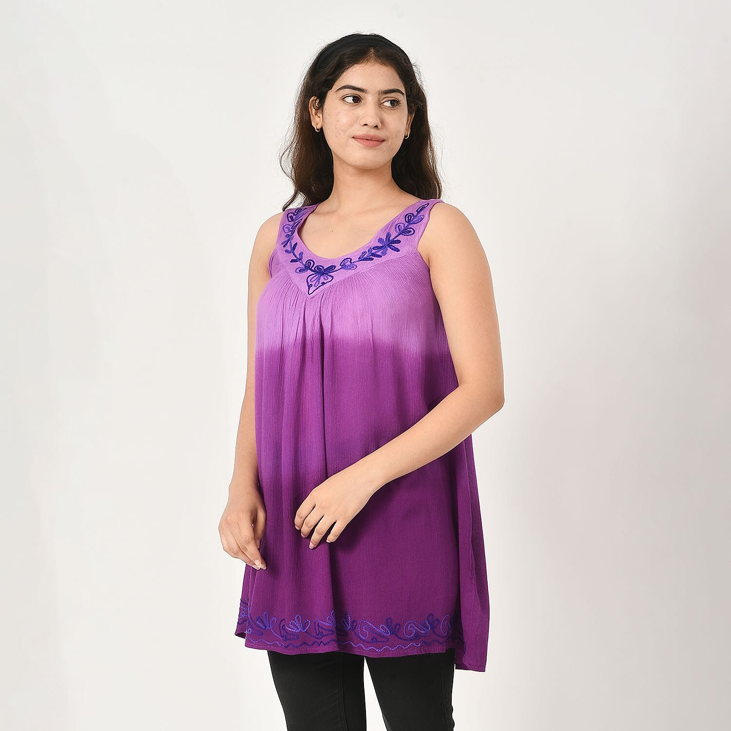 Tamsy Tie Dye Tunic (8-18) - Purple