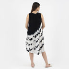 TAMSY 100% Viscose Umbrella Dress (Size - One Size Curve) - Black & White