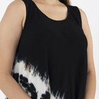 TAMSY 100% Viscose Umbrella Dress (Size - One Size Curve) - Black & White