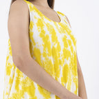TAMSY 100% Viscose Umbrella Dress (Size - One Size Curve) - Yellow